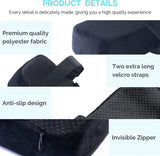 Extra Thick Chair armrest Cushions Elbow Pillow Pressure Relief Office Chair Gaming Chair armrest with Memory Foam armrest Pads 2-Piece Set of Chair (Black) - Front View