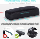 Extra Thick Chair armrest Cushions Elbow Pillow Pressure Relief Office Chair Gaming Chair armrest with Memory Foam armrest Pads 2-Piece Set of Chair (Black)