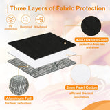 Air Conditioner Covers for Window Units - 3 Layers Insulation Outside AC Cover with Elastic Drawstring Metal Buckle Strap, Outdoor Winter Waterproof AC Canopy Sun Shade - 27.5 × 22.5 × 18.5 Inch - Front View