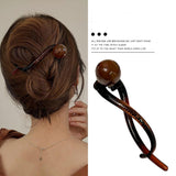 Simple retro beaded hair clip, new hair twist clip on the back of the head, fashionable and versatile headwear slotted clip - Side View