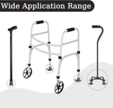 2 Pack Walker Glides Heavy Duty Walker Skis Glides for Folding Walkers, Universal Rubber Walker Sliders or Gliders for 1 Inch Tubes, Walker Accessories, Gray - Side View