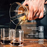 Pour Over Coffee Maker,Reusable Glass Coffee Pot Manual Dripper Brewer Hand Drip with Stainless Steel Filter for Home Travel (14 oz/400 ml) - Side View