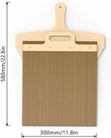 Pizza Smart Slide Magic Pizza Pizza Slide, Pizza Paddle with Handle - Sliding Pizza Shovel Slide, Detachable for Easy Pizza Transfer, Brown - Front View
