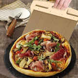 Pizza Smart Slide Magic Pizza Pizza Slide, Pizza Paddle with Handle - Sliding Pizza Shovel Slide, Detachable for Easy Pizza Transfer, Brown - Top-Down View
