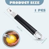 2 in 1 Channel Knife, Lemon Zester Tool, Ultra Sharp Lemon Twist Peeler for Cocktail Garnish, Stainless Steel Orange Citrus Fruit Rind Peel, Home Bar Kitchen Accessories (Silver) - Front View