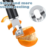 2 in 1 Channel Knife, Lemon Zester Tool, Ultra Sharp Lemon Twist Peeler for Cocktail Garnish, Stainless Steel Orange Citrus Fruit Rind Peel, Home Bar Kitchen Accessories (Silver) - Top-Down View