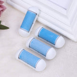 Electric Foot Remover 4pcs Replacement Roller Refill Head Pedicure Hard Skin Remover Rollers Electric Remover Accessories Foot File Foot Sander(Blue) - Top-Down View
