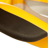 Mango Slicer with Stainless Steel Blade, Non-Slip Handle, Split and Core Mangoes, Black and Yellow - Close-Up Angle