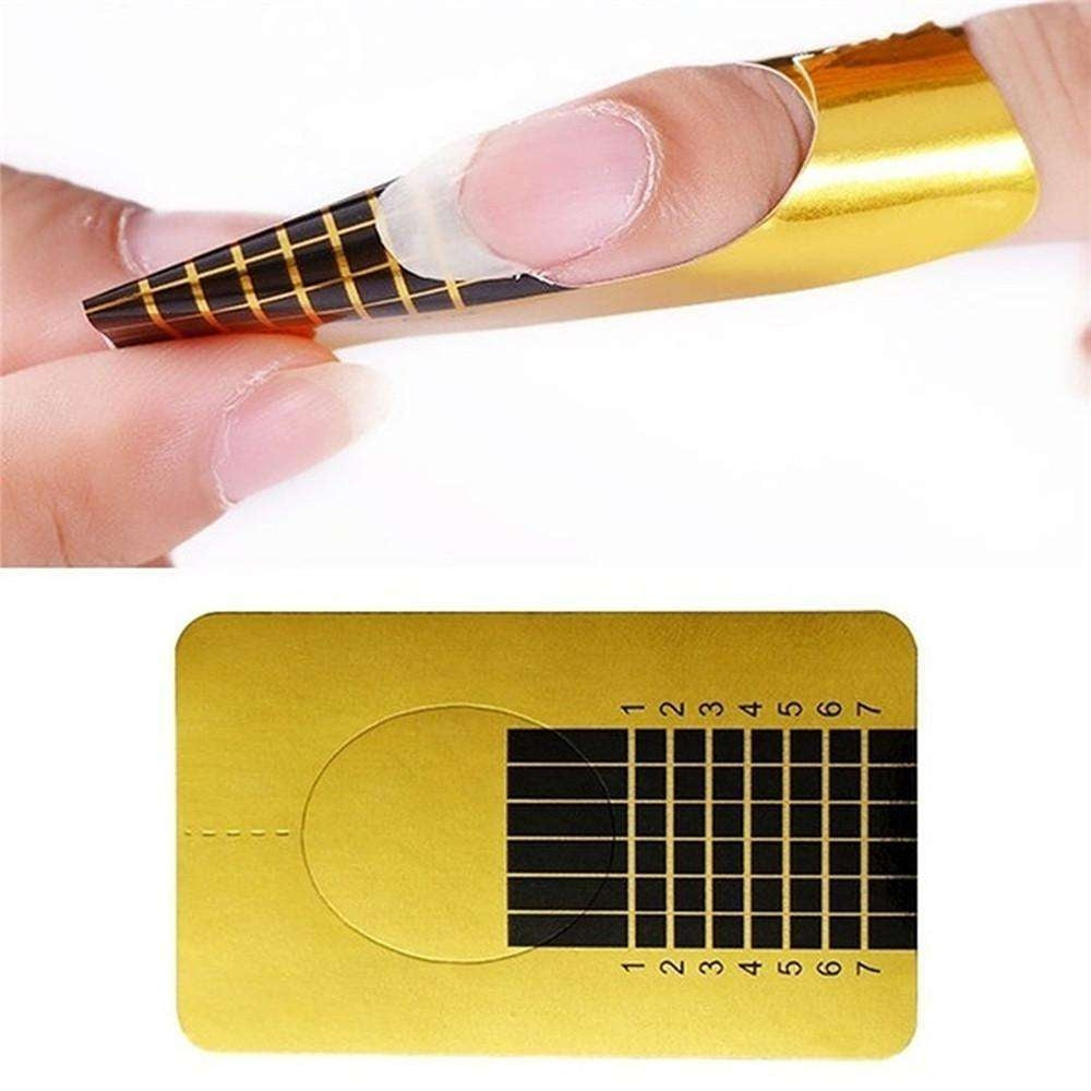 Gold Nail Templates 500 pcs Nail Forms - Compatible with Professional Nail Art