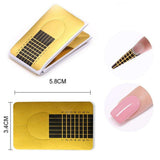 Gold Nail Templates 500 pcs Nail Forms - Compatible with Professional Nail Art - Side View