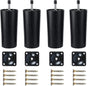 Sofa Replacement Legs 4-Pack Plastic Furniture Legs with Mounting Plates, Compatible with yux Model