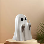 Creative Resin Middle Finger Ghosts Halloween Decorations 8CM Crafts Bat Ghost Compatible with Spranks Garden Decor