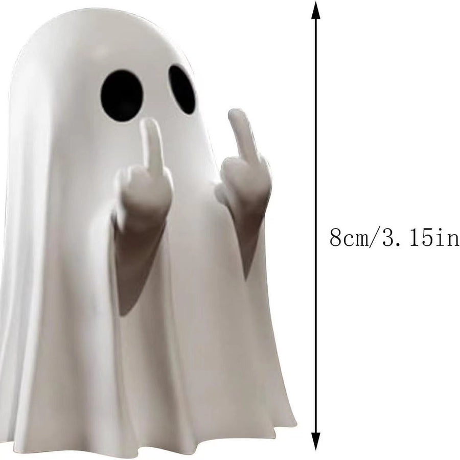 Creative Resin Middle Finger Ghosts Halloween Decorations 8CM Crafts Bat Ghost Compatible with Spranks Garden Decor