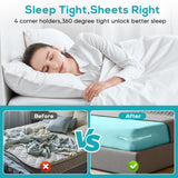 Invisible Sheet and Bed Cover Fastener Set of 4 White Keeps Sheets Tight Removable Storable - Front View