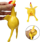 Stress Relief Squeeze Toy Laying Hen Ventilation Chicken Keychain, Trick Yux Compatible - Top-Down View
