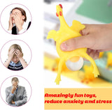Stress Relief Squeeze Toy Laying Hen Ventilation Chicken Keychain, Trick Yux Compatible - Close-Up Angle