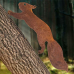 Tree Squirrel - Metal Garden Decoration - 30 cm - Natural Rust Patina
