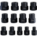 Socket Wrench Set with Nut Extractor For Damaged Bolts 13 Pieces