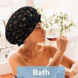 Shower Caps, 3-pack for women, waterproof and double layered - 45-Degree Angle