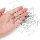 304 Stainless Steel Open Eye Pins for Jewelry Making, 4cm 300pcs Silver