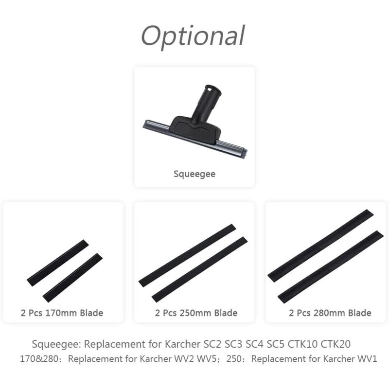 2pcs 280mm Window Washer Replacement Blade Window Cleaning Blade Squeegee Accessories Refill Replacement for Karcher WV2 WV5