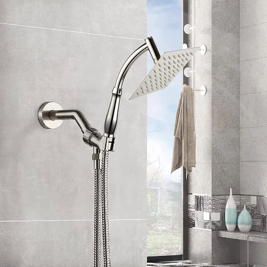 Rain Shower Head High Pressure Large Square Chrome Finish Universal Replacement Shower Accessories