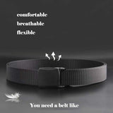Nylon Military Tactical Belt 3 Pack, Military Hiking Rigger, Men's belt made of nylon mesh belt, Breathable comfortable - Side View