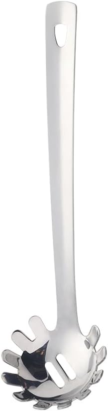 Stainless Steel Pasta Spoon: Spaghetti Server Fork & Noodles Ladle - Metal Pasta Claw for Kitchen Cooking (Silver)