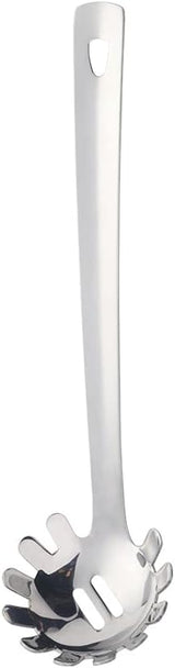 Stainless Steel Pasta Spoon: Spaghetti Server Fork & Noodles Ladle - Metal Pasta Claw for Kitchen Cooking (Silver)