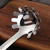 Stainless Steel Pasta Spoon: Spaghetti Server Fork & Noodles Ladle - Metal Pasta Claw for Kitchen Cooking (Silver) - Side View