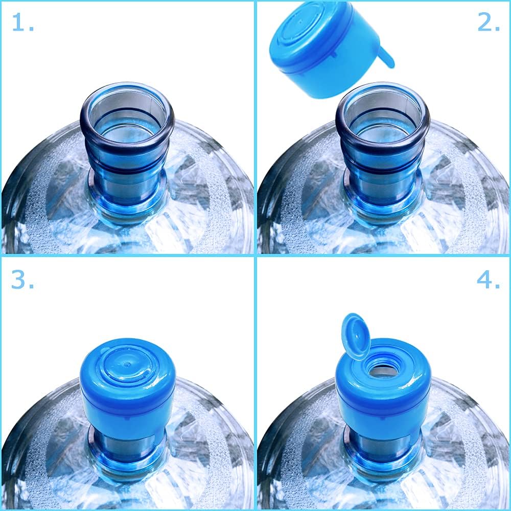 40 Pcs Non Spill Caps,Anti Splash Bottle Caps,Replacement Water Bottle Snap On Cap,Reusable Non-Spill Cap for 55 mm 3 and 5 Gallon Water Jugs