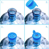 40 Pcs Non Spill Caps,Anti Splash Bottle Caps,Replacement Water Bottle Snap On Cap,Reusable Non-Spill Cap for 55 mm 3 and 5 Gallon Water Jugs - Front View