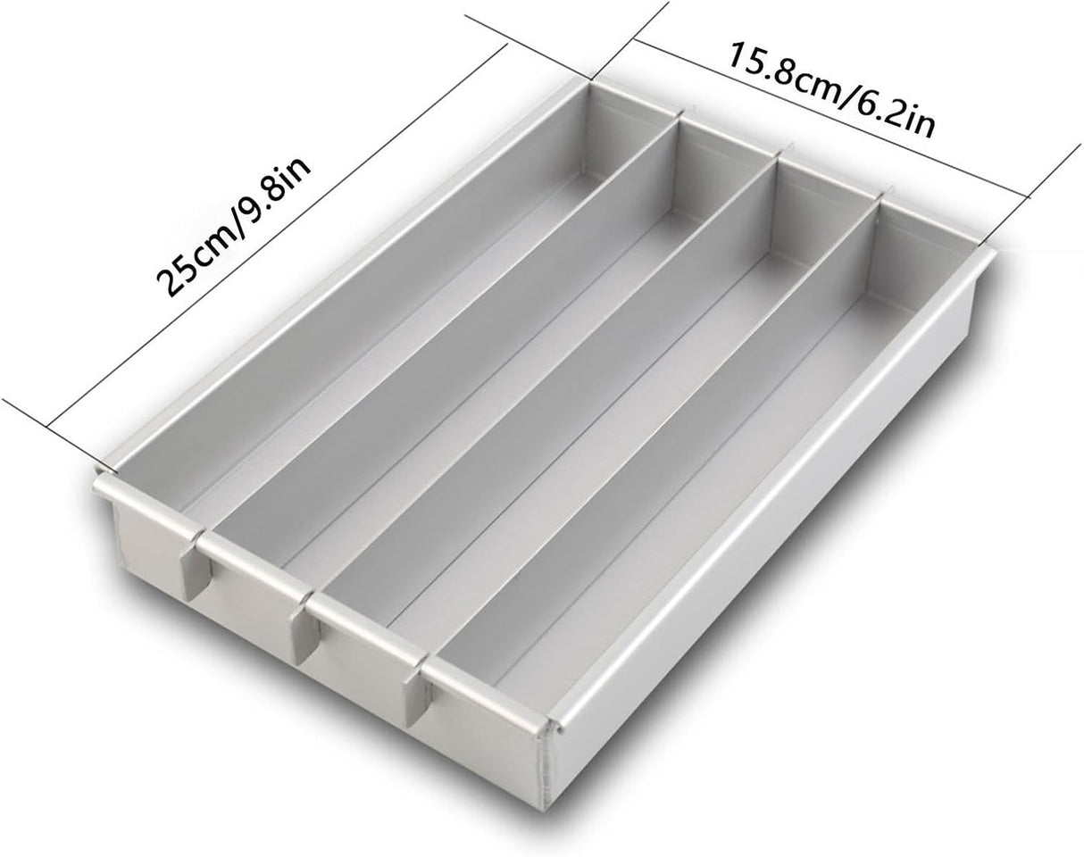 chrox Rectangle Cake Pan, Adjustable Battenberg Cake Mold Square, Multi-Function Cake Mold Baking Pans, Tool With Dividers, Aluminum Cake Pans For Making Brownies, Biteand And Cake