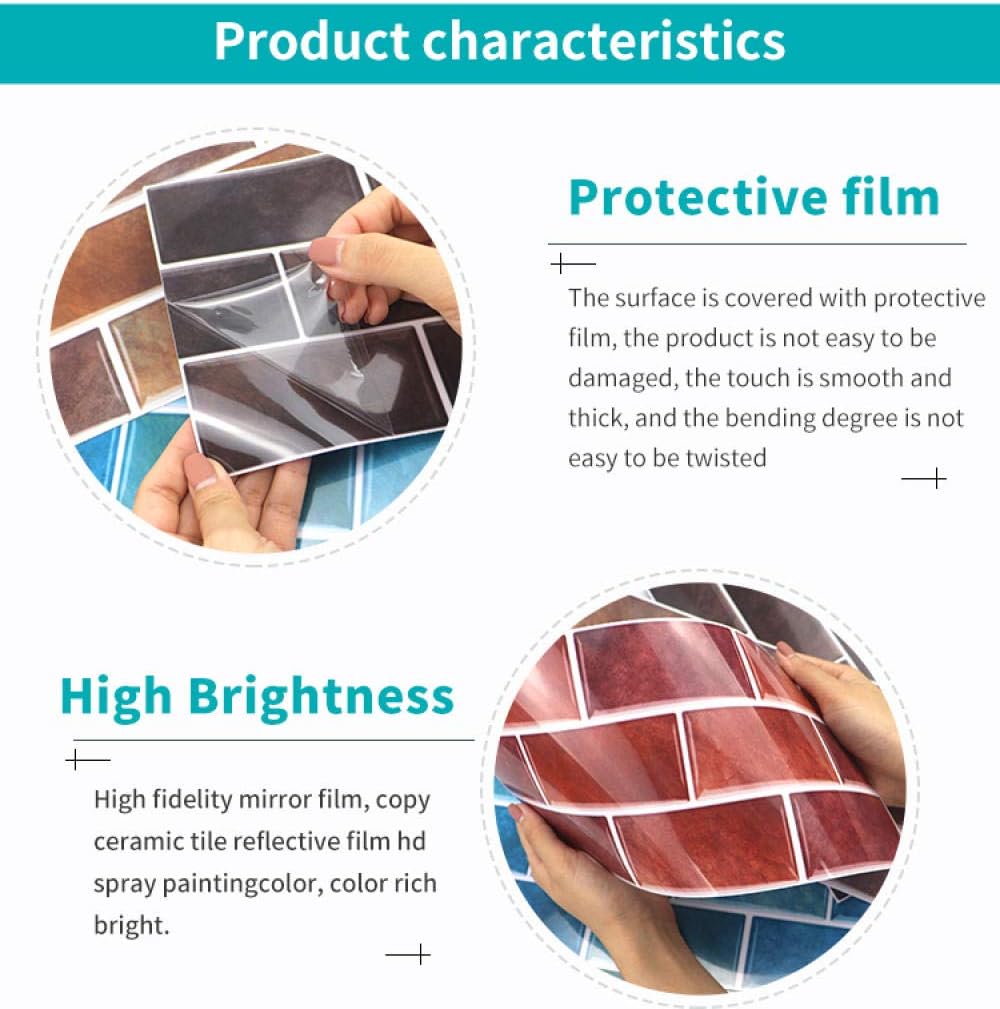 18 Sheet Peel and Stick Tile Backsplash Self Adhesive Removable Stick On Kitchen Backsplash Tiles 3D Vintage Wall Tiles Design Peacock Blue 5 91x11 81 inch