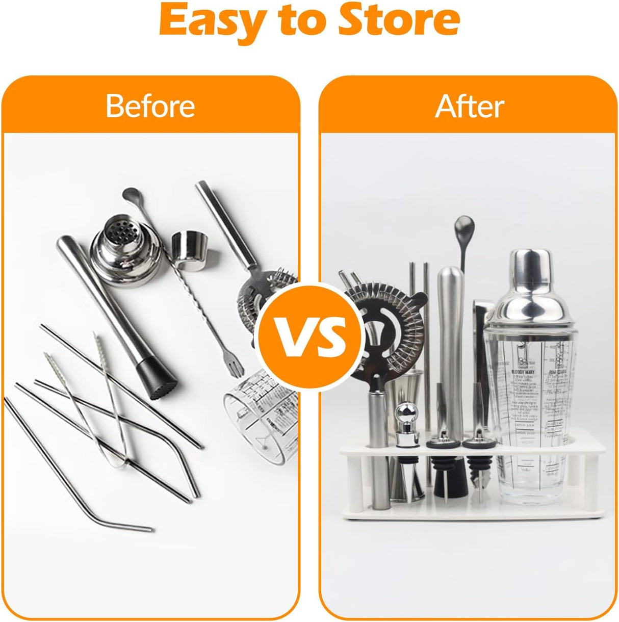 Professional Cocktail Shaker Stand, Bartender Kits Storage Stand, Bartending Tool Holder for Bar Cocktail, Black