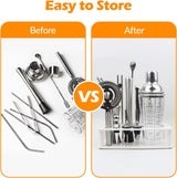 Professional Cocktail Shaker Stand, Bartender Kits Storage Stand, Bartending Tool Holder for Bar Cocktail, Black - Top-Down View