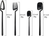 JASHII Flatware Set 32-piece Silverware Set Matte Finished Cutlery Set Service for 8 Include Knife/Fork/Spoon/Coffee spoon Dishwasher Safe (Black) - Side View