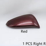 Side Rear View Mirror Cover Shell Holder Door Mirror Cap Housing Fit For To-yota RAV4 2013 2014 2015 2016 2017 2018 2019,Red Right Side - Front View