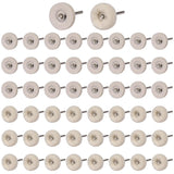 50 PCS 1 Inch Wool Felt Polishing Accessory Kits, 25 Each Spherical/Flat Buffing Wheels for Proxxon Dremel Rotary Tool - 1/8