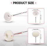 50 PCS 1 Inch Wool Felt Polishing Accessory Kits, 25 Each Spherical/Flat Buffing Wheels for Proxxon Dremel Rotary Tool - 1/8" Shank, Ideal for Wood Metal Jewelry and Glass Polishing