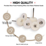 50 PCS 1 Inch Wool Felt Polishing Accessory Kits, 25 Each Spherical/Flat Buffing Wheels for Proxxon Dremel Rotary Tool - 1/8