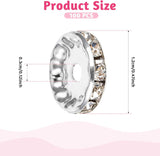 Rhinestone Beads for Pens Making, 100 Pcs 12mm Bulk Beadable Spacer Beads Rhinestone Bead Glitter Wave Diamond Crystal Bead for DIY Pens Bracelet Jewelry Making Craft Supplies(Style2)
