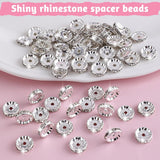 Rhinestone Beads for Pens Making, 100 Pcs 12mm Bulk Beadable Spacer Beads Rhinestone Bead Glitter Wave Diamond Crystal Bead for DIY Pens Bracelet Jewelry Making Craft Supplies(Style2)