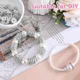 Rhinestone Beads for Pens Making, 100 Pcs 12mm Bulk Beadable Spacer Beads Rhinestone Bead Glitter Wave Diamond Crystal Bead for DIY Pens Bracelet Jewelry Making Craft Supplies(Style2) - Top-Down View