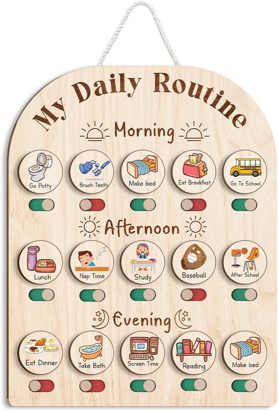 Daily Routine Chart for Kids, Visual Schedule, Routine Chart for Toddlers 3-5, Morning Bedtime Routi