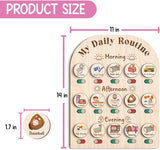 Daily Routine Chart for Kids, Visual Schedule, Routine Chart for Toddlers 3-5, Morning Bedtime Routine Chart for Toddlers, Wooden Chore Chart for Kids