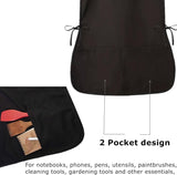6 Pack Cobbler Apron for Women Men, Universal Adult Smock Aprons with 2 Pockets, Black Waterproof Cleaning Apron for Painting, Work, Hairstylist, Housekeeping, Kitchen, Unisex - Side View