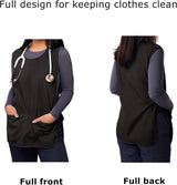 6 Pack Cobbler Apron for Women Men, Universal Adult Smock Aprons with 2 Pockets, Black Waterproof Cleaning Apron for Painting, Work, Hairstylist, Housekeeping, Kitchen, Unisex - Top-Down View