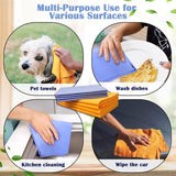 Ultra-Absorbent Miracle Cleaning Shammy, Super Absorbent Cleaning Cloth Multi-Purpose Non-Woven Cleaning Towels for Home Kitchen Bathroom Car Pet Stains(8 Pack) - Top-Down View