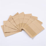 100Pcs 7×9cm Sealable Kraft Paper Bag with Transparent Window, 2.7×3.5'' Seed Coin Envelope Bags for Flower Vegetable Food Seeds Storage, Coffee Bags, Business Sample Bag